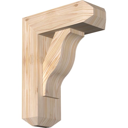 Ekena Millwork Funston Craftsman Smooth Bracket w/ Offset Brace, Douglas Fir, 5 1/2"W x 14"D x 18"H BKT0604X14X18FST04SDF